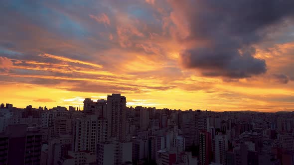 Metropolis panoramic cityscape of downtown Sao Paulo, Brazil.