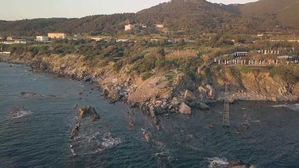 Beautiful coast with cliff aerial view