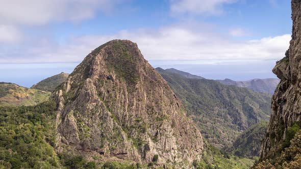 Timelapse of Roque Agando La Gormera with Beautiful Sky