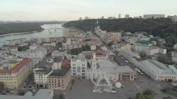 Kyiv, Ukraine. Podil District. Aerial View