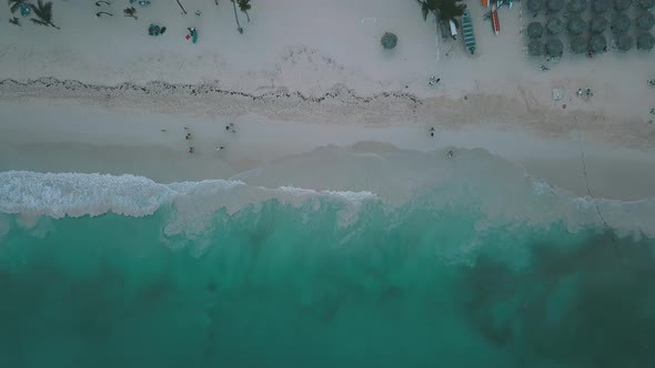 Beach Waves Drone Shoot Cenital Footage 4k 24fps