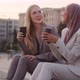 Smiling Girlfriends Drinking Coffee Diverse Female Colleague in Formal Business Suits European - VideoHive Item for Sale
