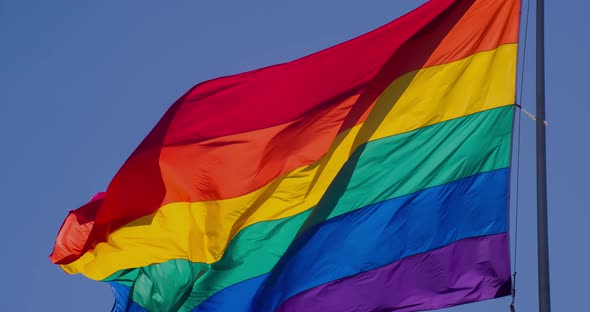 Rainbow Gay Pride Flag Slow Motion