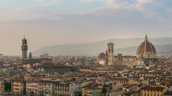 Time Lapse of Florence City Skyline in Italy