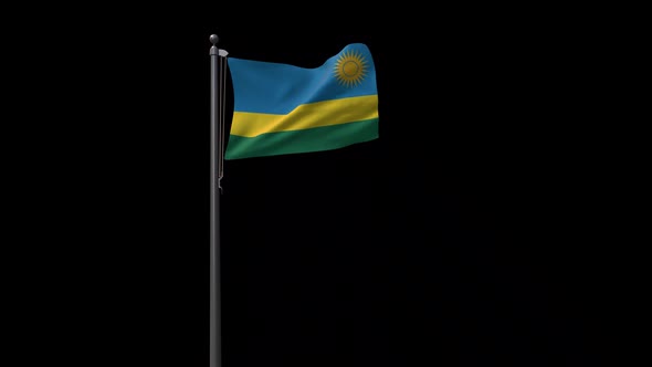 Rwanda Flag With Alpha 2K