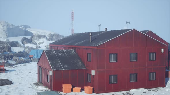 Science Station in Antarctica at Summer