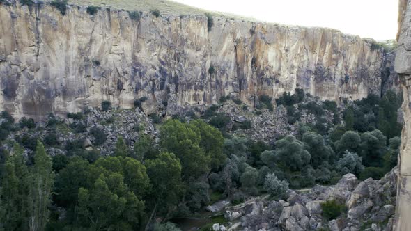 Ihlara Valley Canyon View From Air During Sunrise