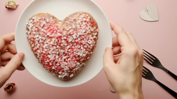 Heart Shaped Cake for Valentines Day Celebration