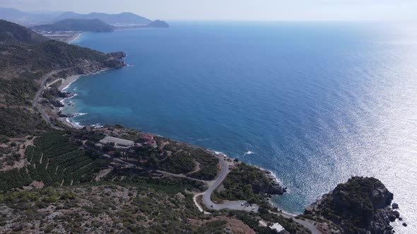 Shore of the Mediterranean Sea : Turkey Mountain Coastline