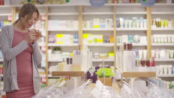 Female Customer at Cosmetic Store