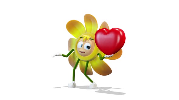 Flower Dancing With A Heart on White Background alt