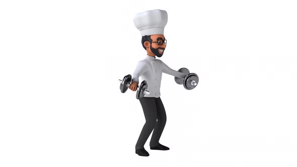 Fun 3D cartoon indian chef with alpha