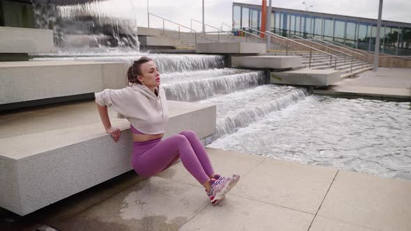 Athletic Girl Having Outdoor Urban Workout