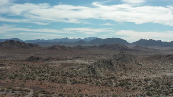 Aerial Of Kofa Mountains - Quartzsite, AZ - Pedestal Up