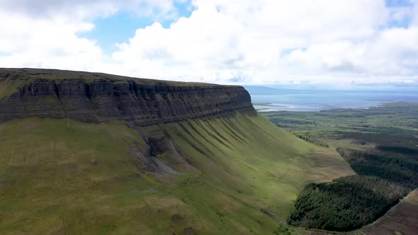 Aerial View of the Mountain Benbulbin in County Sligo Ireland