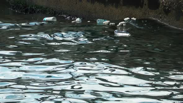 Plastic Bottles In Sea Water Garbage Pollution