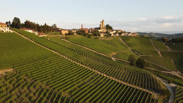 Serralunga D'Alba Aerial View in Langhe, Piedmont