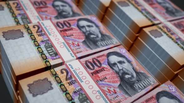 Hungarian Forint money banknotes pack seamless loop