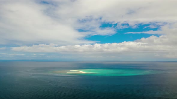 Tropical Island with Sandy Beach Time Lapse