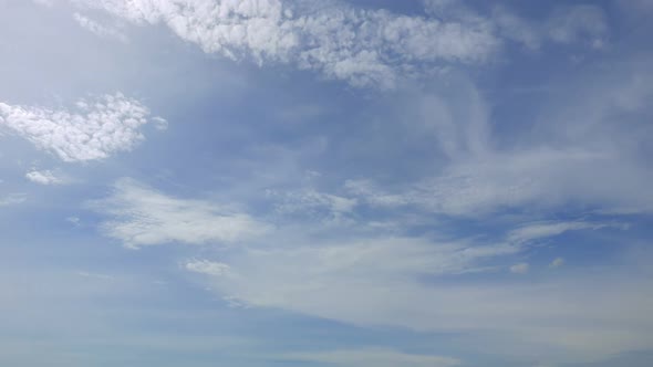 Time lapse of white cloud moving pass around sky background