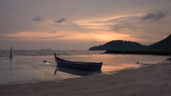 Sunset at Permatang Damar Laut fisherman village