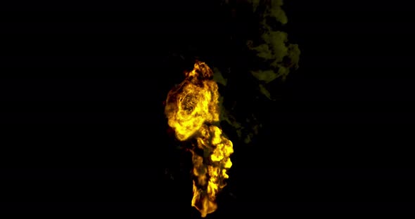 realistic  flame in fire and dark background