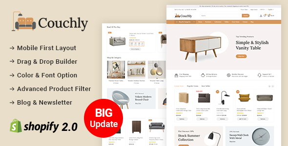 Couchly - Furniture and Home Decor Store Shopify 2.0 Responsive Theme
