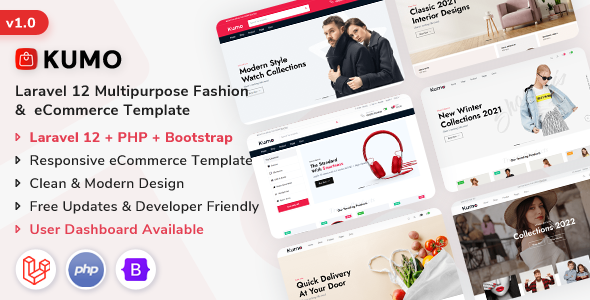Kumo - Laravel 12 Multipurpose Fashion & eCommerce Template