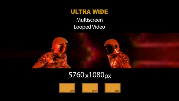 Ultra Wide HD Astronauts Spacial Ligths Rotate 01