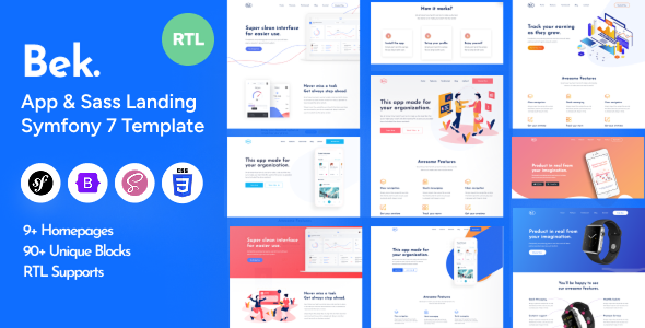 Bek - Saas & Software Symfony 7 Template