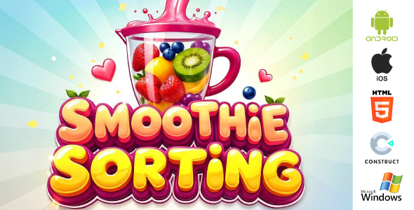 Smoothie Sorting Game – Color Puzzle Game | Construct 3 | HTML5 + Android + iOS