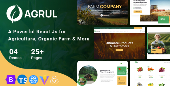 Agrul – Agriculture React JS Template
