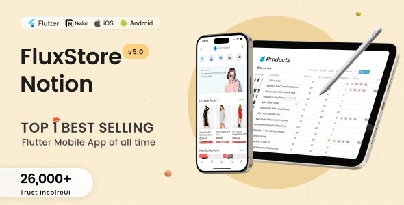 FluxStore Notion - Serverless Flutter App for Notion