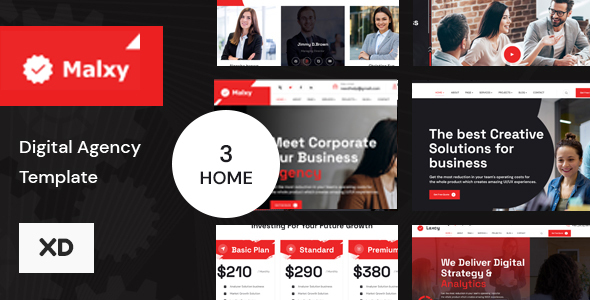 Malxy- Creative Digital Agency  xd Template