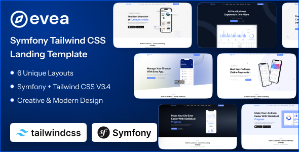 Evea - Symfony App Landing Page Template