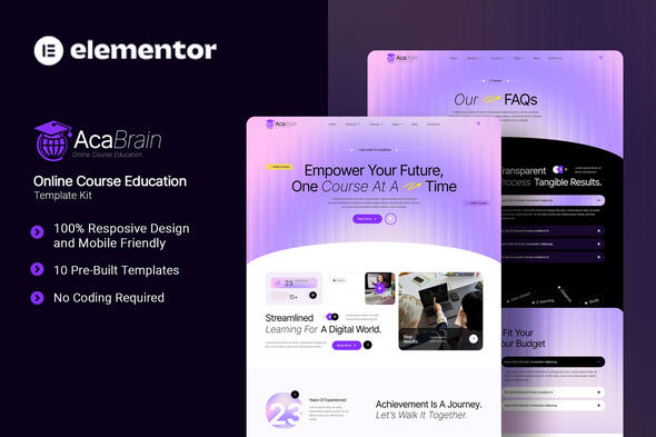Acabrain - Online Course Education Elementor Template Kit