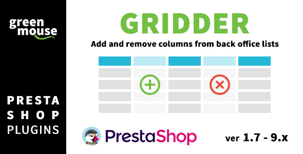 Gridder - add and remove columns from Prestashop back office lists