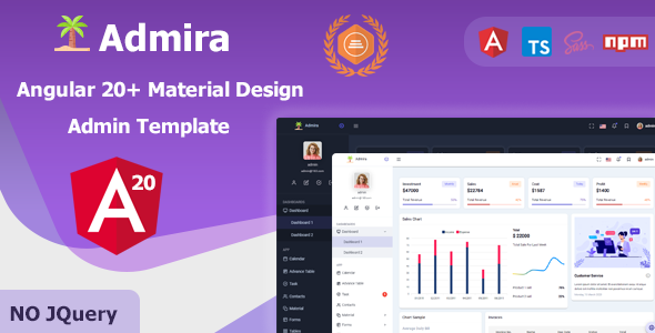 Admira - Angular 20+ Material Design Admin Dashboard Template