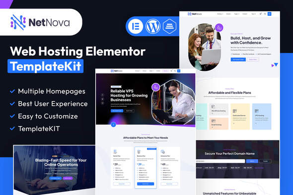 NetNova - Web Hosting Elementor Template Kit