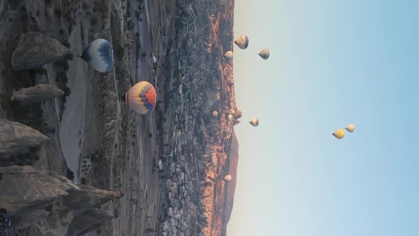 Vertical Video  Balloons in Cappadocia Turkey