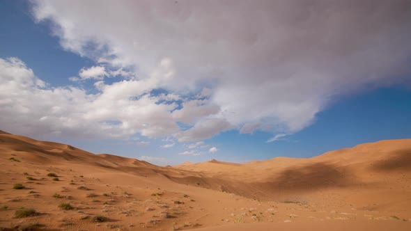 Clouds fluttered in the desert