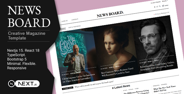 NewsBoard – Creative Magazine Publisher NextJS Template