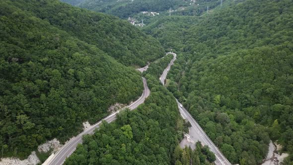 Mountain Winding Zig Zag Road