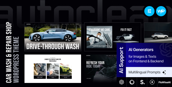 Auto Clean - Car Wash & Repair Shop WordPress Theme