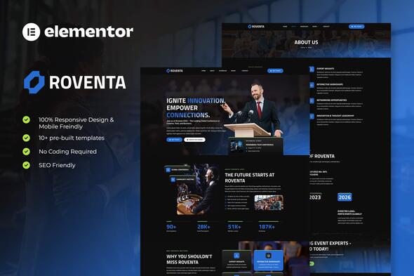 Roventa - Event & Conference Elementor Template Kit