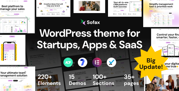 Sofax - Software & Startup WordPress Theme