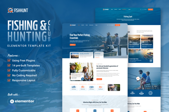 Fishhunt - Fishing & Hunting Club Elementor Template Kit