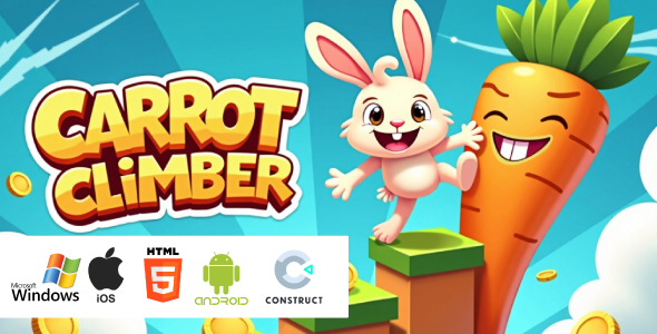 Carrot Climber – Platformer Game | HTML5, Android in Construct 3 Source Code