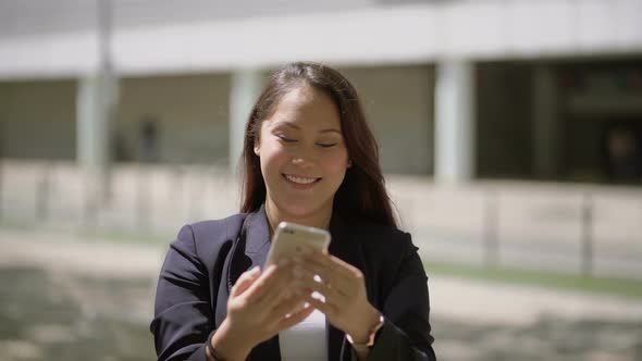 Smiling Girl Talking During Video Chat