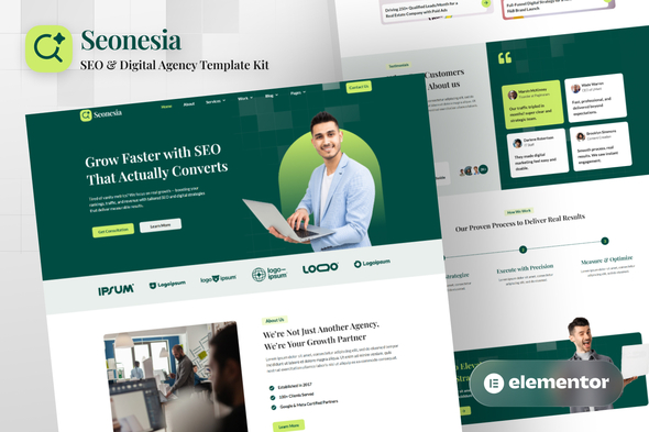 Seonesia - SEO & Digital Agency Elementor Template Kit